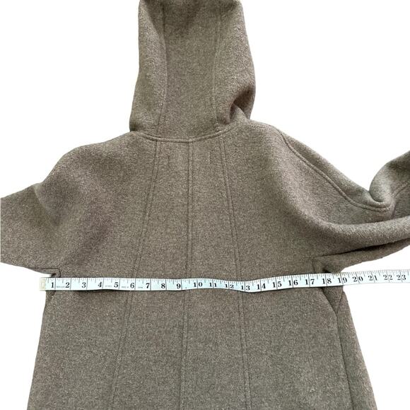 Ellen Tracy Wool Blend Hooded Car Coat Gray with Orange Lining Size 4 - Picture 8 of 12